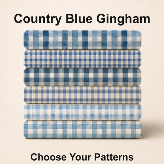 Country Blue Gingham Fabric Bundle Set - Shop now at American Fabric Prints