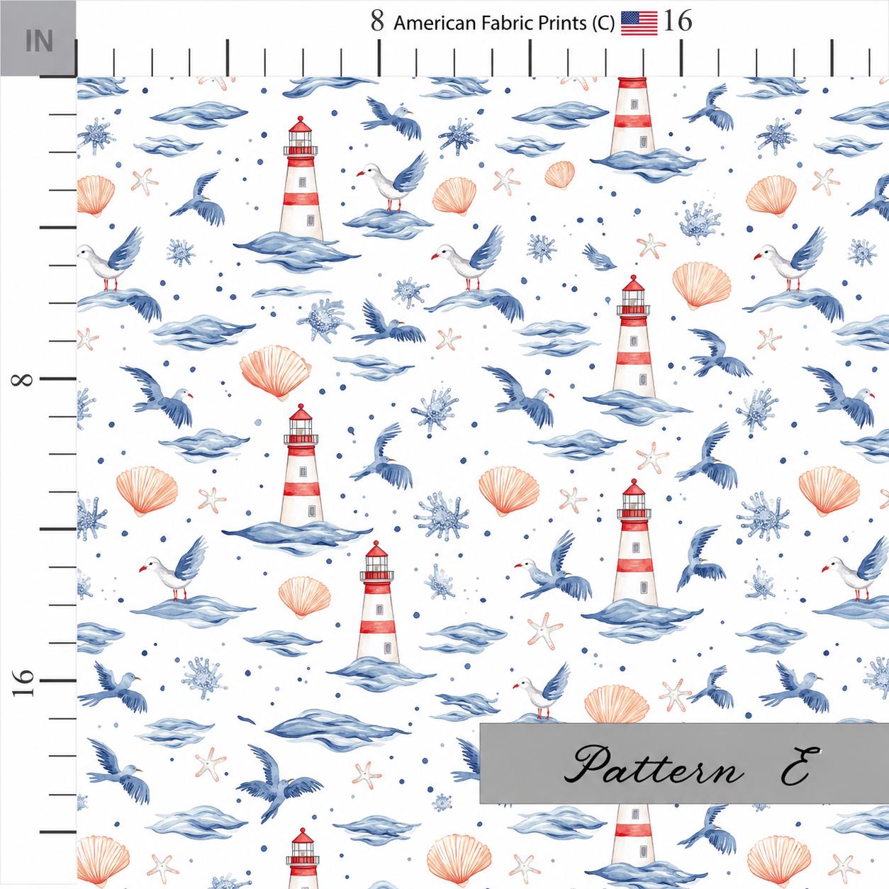 Lighthouse Themed Fabric. Shop now at American Fabric Prints.