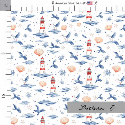 Lighthouse Themed Fabric. Shop now at American Fabric Prints.