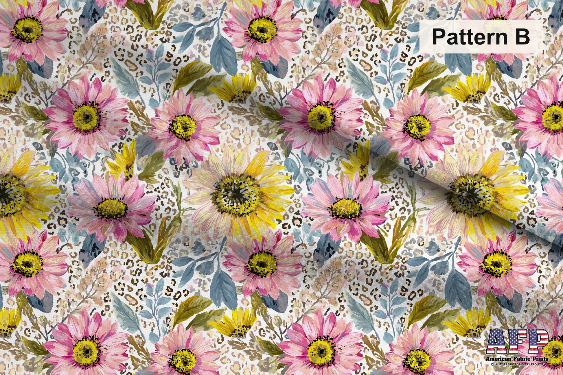 Sunflower Leopard Fabric Bundle Set - Shop now at American Fabric Prints