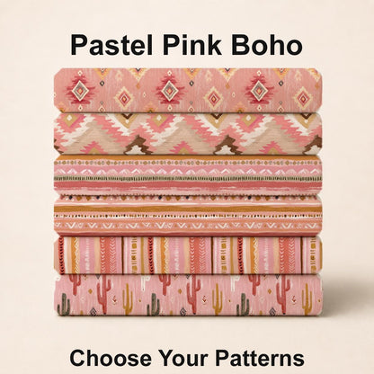 Pastel Pink Boho Fabric Bundle Set - Shop now at American Fabric Prints