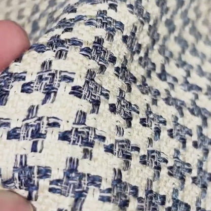 Kravet Design Houndstooth in Blue, Woven Fabric, Luxury Fabric, Premium Upholstery Fabric, Fabric for Upholstery, Crypton Performance